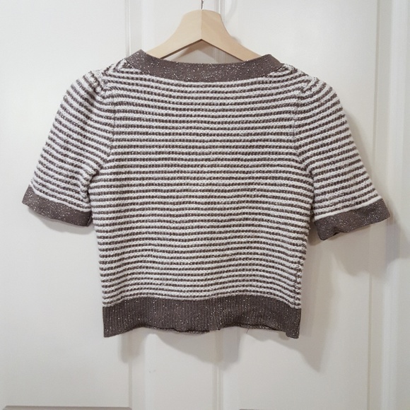 Anthropologie Moth Metallic Short Sleeve Cardigan - Picture 3 of 4